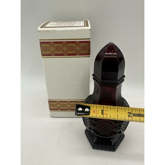 Avon 1876 Cape Cod Collection Red Salt Shaker Topaze Cologne Bottle Half Full - Picture 4 of 5
